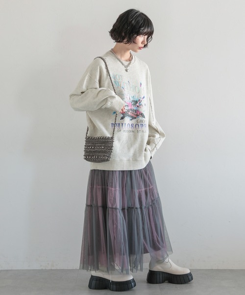 PAGEBOY(ページボーイ)の「サンダーロックBIGスウェット(スウェット・レディース・スミクロ/スカイブルー/オートミール・FREE)」の8枚目の写真