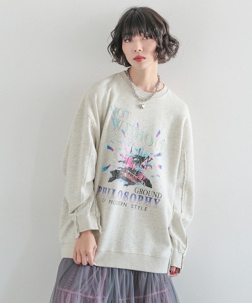 PAGEBOY(ページボーイ)の「サンダーロックBIGスウェット(スウェット・レディース・スミクロ/スカイブルー/オートミール・FREE)」の9枚目の写真