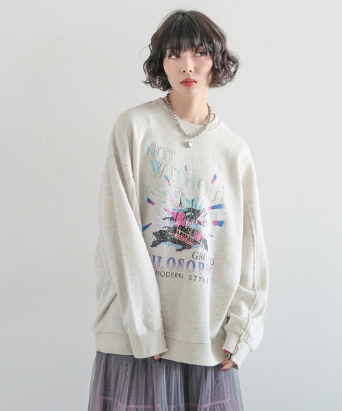 PAGEBOY(ページボーイ)の「サンダーロックBIGスウェット(スウェット・レディース・スミクロ/スカイブルー/オートミール・FREE)」の10枚目の写真