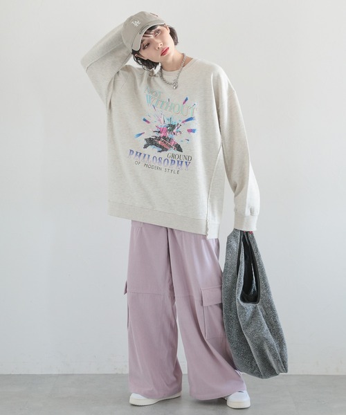 PAGEBOY(ページボーイ)の「サンダーロックBIGスウェット(スウェット・レディース・スミクロ/スカイブルー/オートミール・FREE)」の11枚目の写真