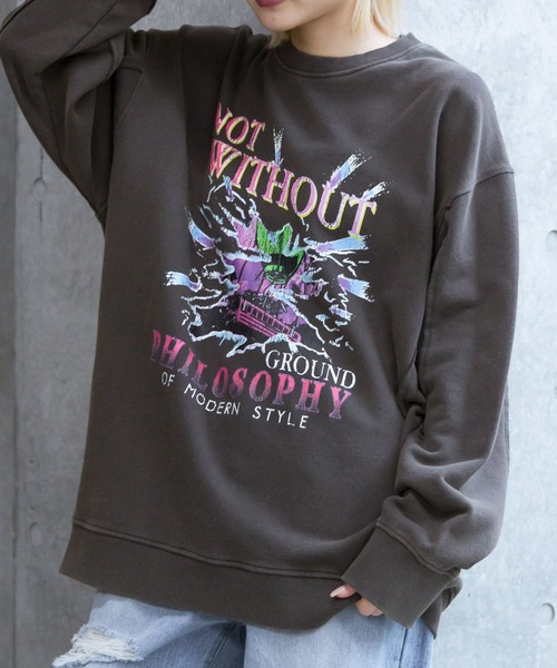 PAGEBOY(ページボーイ)の「サンダーロックBIGスウェット(スウェット・レディース・スミクロ/スカイブルー/オートミール・FREE)」の4枚目の写真