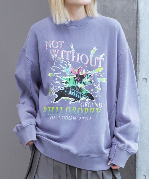 PAGEBOY(ページボーイ)の「サンダーロックBIGスウェット(スウェット・レディース・スミクロ/スカイブルー/オートミール・FREE)」の13枚目の写真