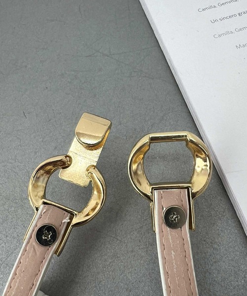 SPIGA（スピーガ）の「ｴﾅﾒﾙﾋﾞｼﾞｭｰ付細ﾍﾞﾙﾄ（ベルト・レディース・ホワイト/ブラック・FREE）」の5枚目の写真