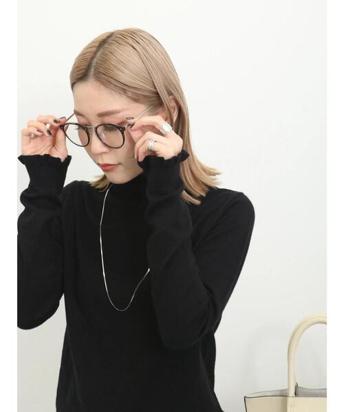 Samansa Mos2 blue（サマンサモスモスブルー）の「フリル衿ニットプルオーバー（ニット/セーター・レディース・キナリ/シルバーグレー/ブラック・F）」の8枚目の写真