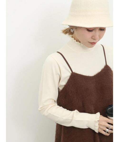 Samansa Mos2 blue（サマンサモスモスブルー）の「フリル衿ニットプルオーバー（ニット/セーター・レディース・キナリ/シルバーグレー/ブラック・F）」の13枚目の写真