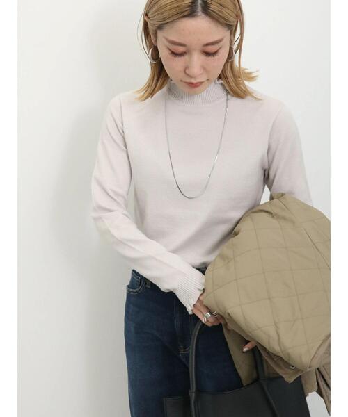 Samansa Mos2 blue（サマンサモスモスブルー）の「フリル衿ニットプルオーバー（ニット/セーター・レディース・キナリ/シルバーグレー/ブラック・F）」の20枚目の写真