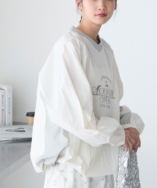 forksy.】ナイロン刺繍ロゴ配色プルオーバー forksy.│MONO-MART