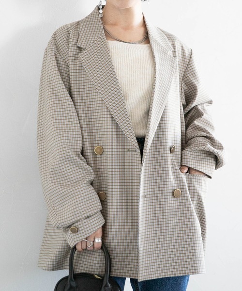 RAGEBLUE（レイジブルー）の「オーバーテーラードジャケット/紺ブレザー（テーラードジャケット・レディース・ベージュ/ネイビー・FREE）」の20枚目の写真