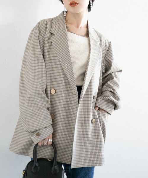 RAGEBLUE（レイジブルー）の「オーバーテーラードジャケット/紺ブレザー（テーラードジャケット・レディース・ベージュ/ネイビー・FREE）」の21枚目の写真