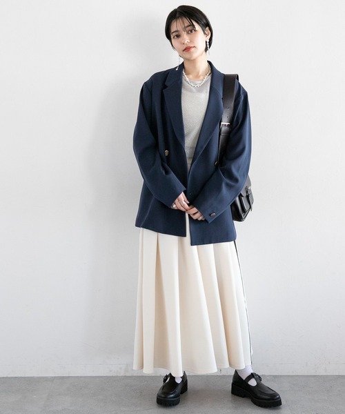 RAGEBLUE（レイジブルー）の「オーバーテーラードジャケット/紺ブレザー（テーラードジャケット・レディース・ベージュ/ネイビー・FREE）」の3枚目の写真