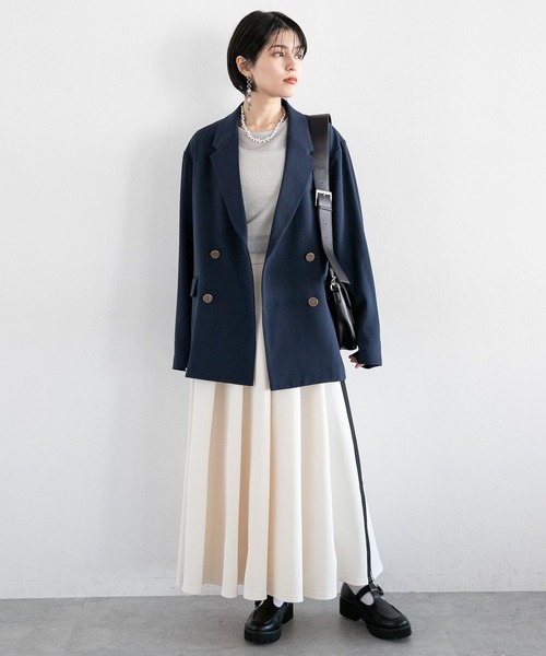 RAGEBLUE（レイジブルー）の「オーバーテーラードジャケット/紺ブレザー（テーラードジャケット・レディース・ベージュ/ネイビー・FREE）」の4枚目の写真