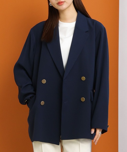 RAGEBLUE（レイジブルー）の「オーバーテーラードジャケット/紺ブレザー（テーラードジャケット・レディース・ベージュ/ネイビー・FREE）」の8枚目の写真