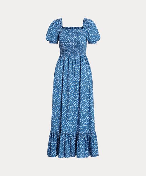 POLO RALPH LAUREN フローラル スモックド コットン ドレス新品 POLO RALPH LAUREN（ポロ ラルフ ローレン）の「フローラル