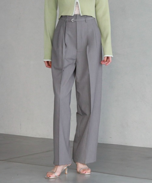 archives(アルシーヴ)の「ハイウエストタックスラックス(スラックス・レディース・グレー/ブラック/アイボリー・MEDIUM)」の3枚目の写真