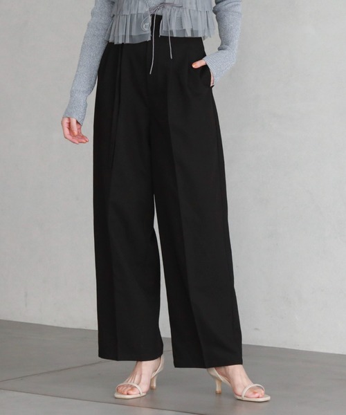 archives(アルシーヴ)の「ハイウエストタックスラックス(スラックス・レディース・グレー/ブラック/アイボリー・MEDIUM)」の1枚目の写真