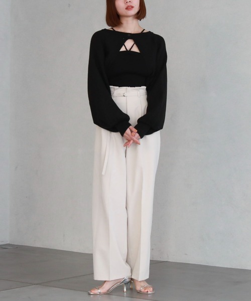 archives(アルシーヴ)の「ハイウエストタックスラックス(スラックス・レディース・グレー/ブラック/アイボリー・MEDIUM)」の18枚目の写真