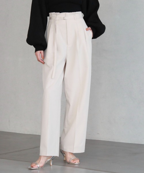 archives(アルシーヴ)の「ハイウエストタックスラックス(スラックス・レディース・グレー/ブラック/アイボリー・MEDIUM)」の4枚目の写真