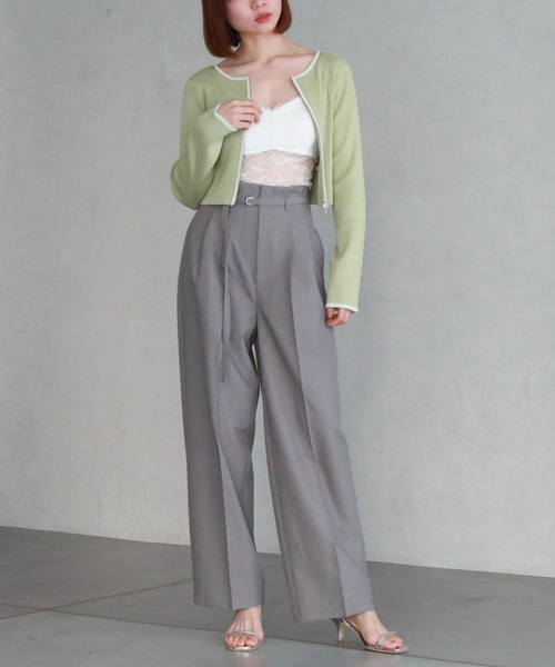 archives(アルシーヴ)の「ハイウエストタックスラックス(スラックス・レディース・グレー/ブラック/アイボリー・MEDIUM)」の6枚目の写真