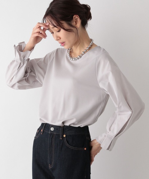 GLOBAL WORK(グローバルワーク)の「フハクスリーブ長袖プルオーバー/MATINEE LINE/994943(Tシャツ/カットソー・レディース・ブラック/ライトグレー/オフホワイト・MEDIUM/LARGE)」の3枚目の写真