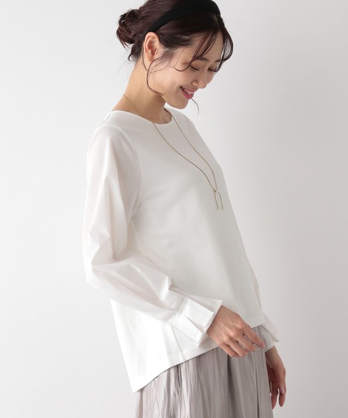 GLOBAL WORK(グローバルワーク)の「フハクスリーブ長袖プルオーバー/MATINEE LINE/994943(Tシャツ/カットソー・レディース・ブラック/ライトグレー/オフホワイト・MEDIUM/LARGE)」の8枚目の写真
