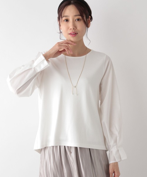 GLOBAL WORK(グローバルワーク)の「フハクスリーブ長袖プルオーバー/MATINEE LINE/994943(Tシャツ/カットソー・レディース・ブラック/ライトグレー/オフホワイト・MEDIUM/LARGE)」の7枚目の写真