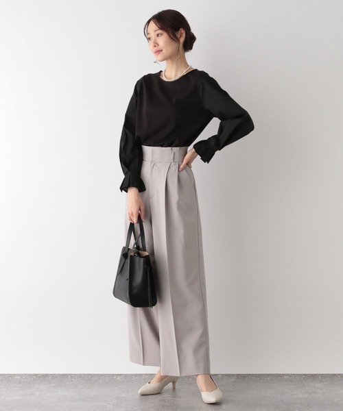 GLOBAL WORK(グローバルワーク)の「フハクスリーブ長袖プルオーバー/MATINEE LINE/994943(Tシャツ/カットソー・レディース・ブラック/ライトグレー/オフホワイト・MEDIUM/LARGE)」の6枚目の写真