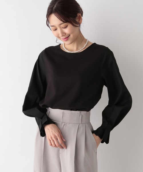 GLOBAL WORK(グローバルワーク)の「フハクスリーブ長袖プルオーバー/MATINEE LINE/994943(Tシャツ/カットソー・レディース・ブラック/ライトグレー/オフホワイト・MEDIUM/LARGE)」の4枚目の写真