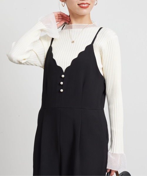 Chez toi(シェトワ)の「シアー切替インナーニットプルオーバー(ニット/セーター・レディース・ブルー/アイボリー/ブラック・FREE)」の3枚目の写真