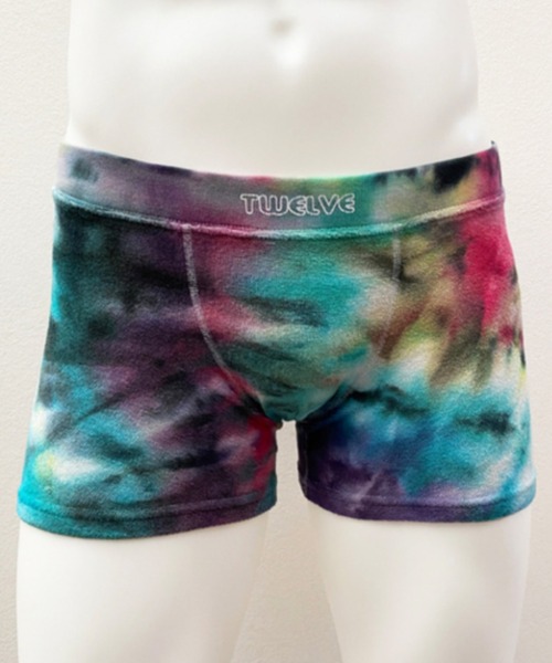 OVER THE TWELVE（オーバーザトゥウェルブ）の「OVER THE TWELVE/オーバー ザ トゥエルヴ/タイダイ染め（ボクサーパンツ・メンズ・ブラック/モスグリーン・M/L）」の2枚目の写真