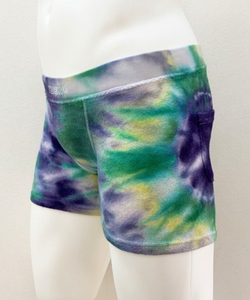 OVER THE TWELVE（オーバーザトゥウェルブ）の「OVER THE TWELVE/オーバー ザ トゥエルヴ/タイダイ染め（ボクサーパンツ・メンズ・ブラック/モスグリーン・M/L）」の6枚目の写真