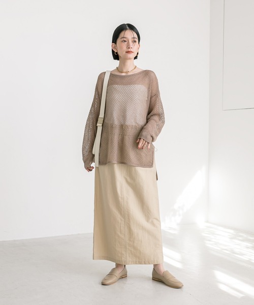 RIVE DROITE（リヴドロワ）の「セットアップ可能/ドロストワークスカート（スカート・レディース・カーキ/ベージュ・36/38）」の5枚目の写真