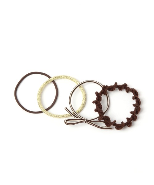 LAKOLE（ラコレ）の「カラーリボンMIXヘアゴム4点セット / 102701（ヘアゴム・レディース・ライトグリーン/ブラック/ブラウン/オフホワイト・FREE）」の4枚目の写真