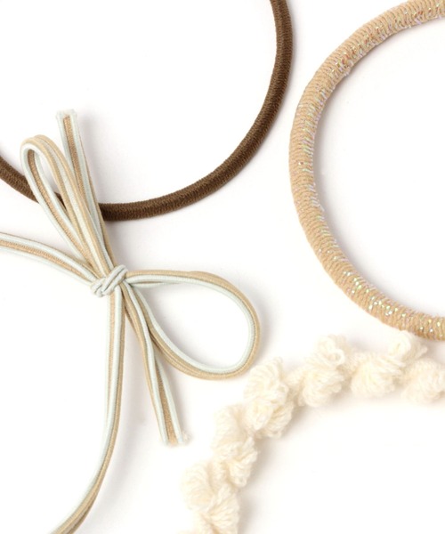 LAKOLE（ラコレ）の「カラーリボンMIXヘアゴム4点セット / 102701（ヘアゴム・レディース・ライトグリーン/ブラック/ブラウン/オフホワイト・FREE）」の5枚目の写真