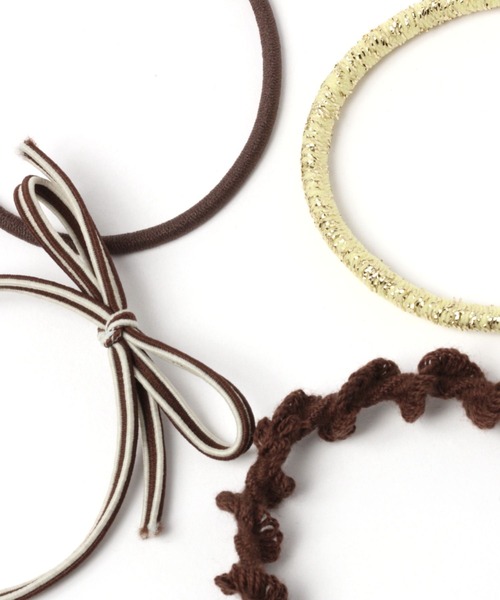 LAKOLE（ラコレ）の「カラーリボンMIXヘアゴム4点セット / 102701（ヘアゴム・レディース・ライトグリーン/ブラック/ブラウン/オフホワイト・FREE）」の7枚目の写真