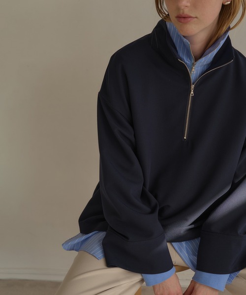 ブラウス シャツ HIP ZIP シャツ レディース メンズ Jines ブラウス シャツ 2WAYサイドタックシャツ レディース