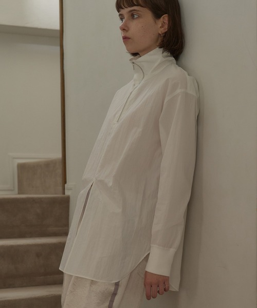ブラウス シャツ 「mahagrid/マハグリッド」 DISORDER STRIPE ZIP UP S/S SHIRT ストライプ ジップアップ 半袖 75559736b_b_06_500.jpg