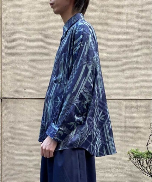 【セール】竹林プリントドルマン長袖シャツ（シャツ/ブラウス）｜AXES-X（アクシーズエックス）