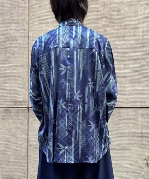 【セール】竹林プリントドルマン長袖シャツ（シャツ/ブラウス）｜AXES-X（アクシーズエックス）