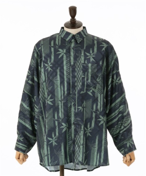 【セール】竹林プリントドルマン長袖シャツ（シャツ/ブラウス）｜AXES-X（アクシーズエックス）