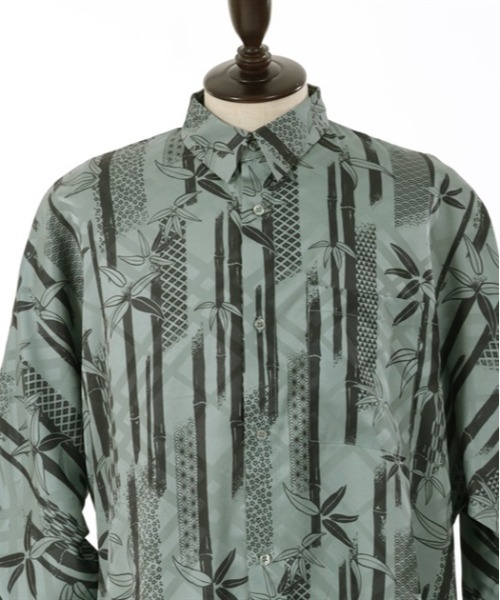 【セール】竹林プリントドルマン長袖シャツ（シャツ/ブラウス）｜AXES-X（アクシーズエックス）