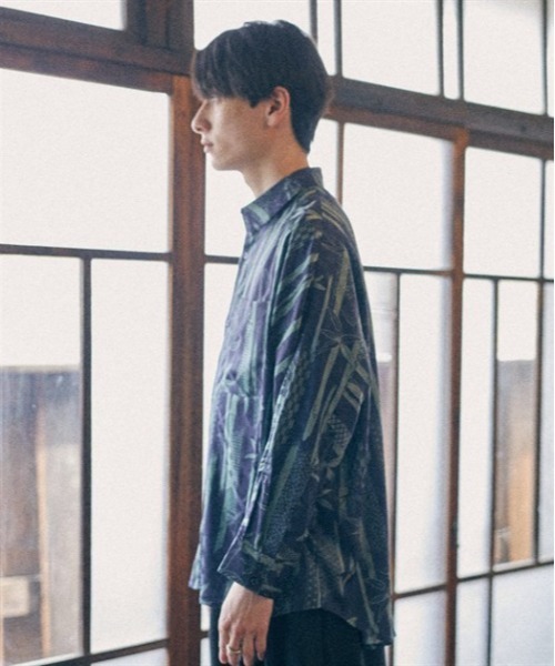 【セール】竹林プリントドルマン長袖シャツ（シャツ/ブラウス）｜AXES-X（アクシーズエックス）