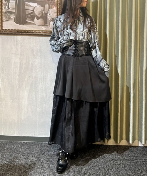 【セール】竹林プリントドルマン長袖シャツ（シャツ/ブラウス）｜AXES-X（アクシーズエックス）