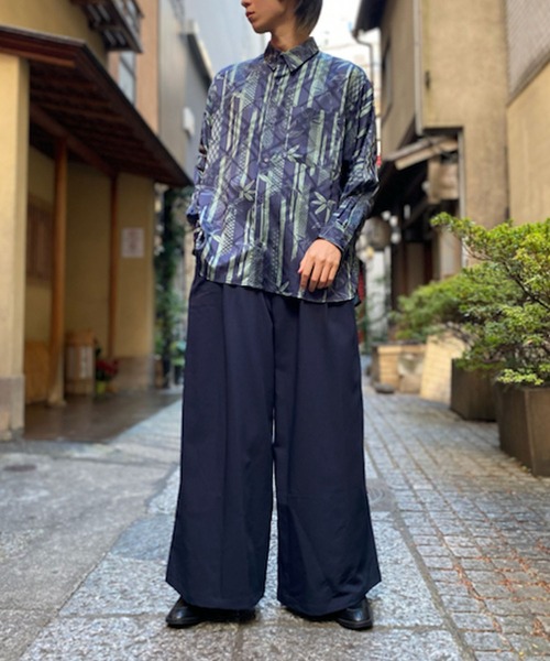 【セール】竹林プリントドルマン長袖シャツ（シャツ/ブラウス）｜AXES-X（アクシーズエックス）