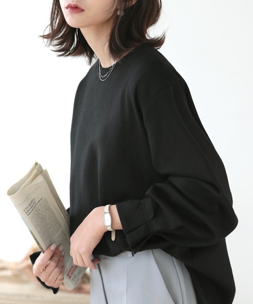 SUNFLOWER EIGHT(サンフラワーエイト)の「キャンディースリーブカットソー(Tシャツ/カットソー・レディース・ベージュ/ブラウン/ピンク/ブラック・M/L)」の6枚目の写真