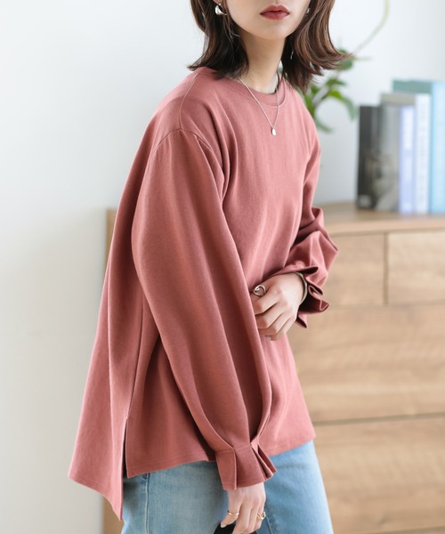 SUNFLOWER EIGHT(サンフラワーエイト)の「キャンディースリーブカットソー(Tシャツ/カットソー・レディース・ベージュ/ブラウン/ピンク/ブラック・M/L)」の15枚目の写真