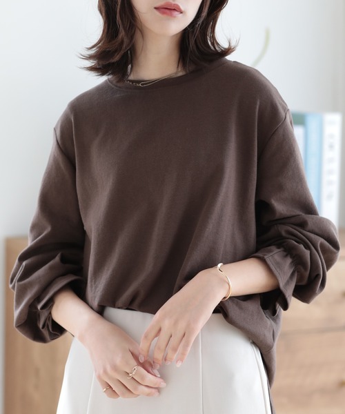 SUNFLOWER EIGHT(サンフラワーエイト)の「キャンディースリーブカットソー(Tシャツ/カットソー・レディース・ベージュ/ブラウン/ピンク/ブラック・M/L)」の9枚目の写真