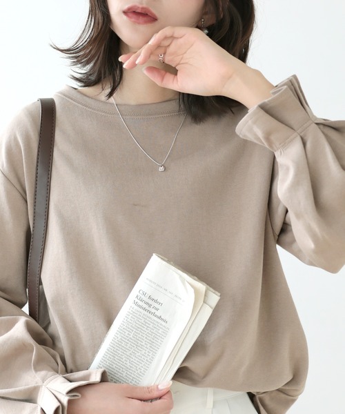 SUNFLOWER EIGHT(サンフラワーエイト)の「キャンディースリーブカットソー(Tシャツ/カットソー・レディース・ベージュ/ブラウン/ピンク/ブラック・M/L)」の10枚目の写真
