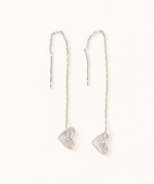 VIBGYOR Women（ヴィブジョー　ウィメン）の「【float】シンプル ハート モチーフ ロングチェーン ピアス（ピアス（両耳用）・レディース・ゴールド/シルバー・FREE）」の3枚目の写真