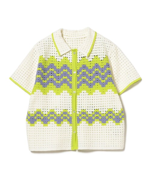 Ray BEAMS（レイビームス）の「Ray BEAMS / ウェーブ ボーダー ニット シャツ（ニット/セーター・レディース・オフホワイト/ブルー系その他2・ONE SIZE）」の14枚目の写真