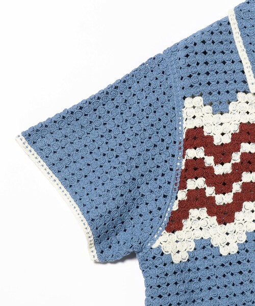 Ray BEAMS（レイビームス）の「Ray BEAMS / ウェーブ ボーダー ニット シャツ（ニット/セーター・レディース・オフホワイト/ブルー系その他2・ONE SIZE）」の19枚目の写真